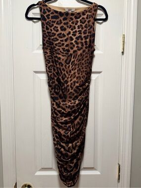 AFRM Leopard-Print Brown & Black Ruched Pencil Skirt - NWT